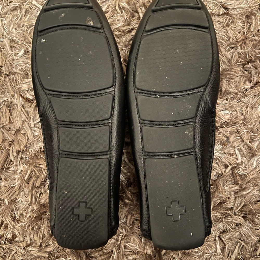 Bally shoes Men’s Wabler Loafer Black Pebble Leather Fabric Top Strap Size 12